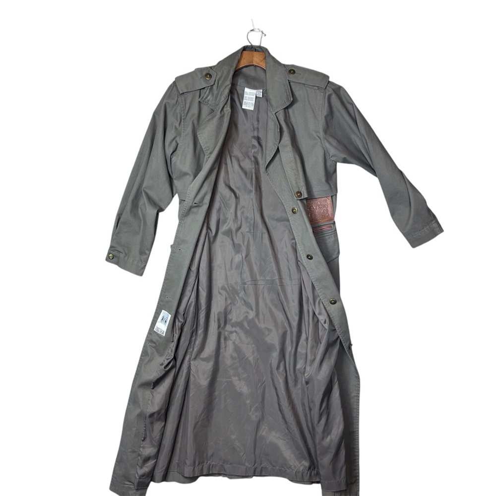 Together Stylish Gray Trench Coat Womens Size 8P Cute with Anything - Picture 2 of 13